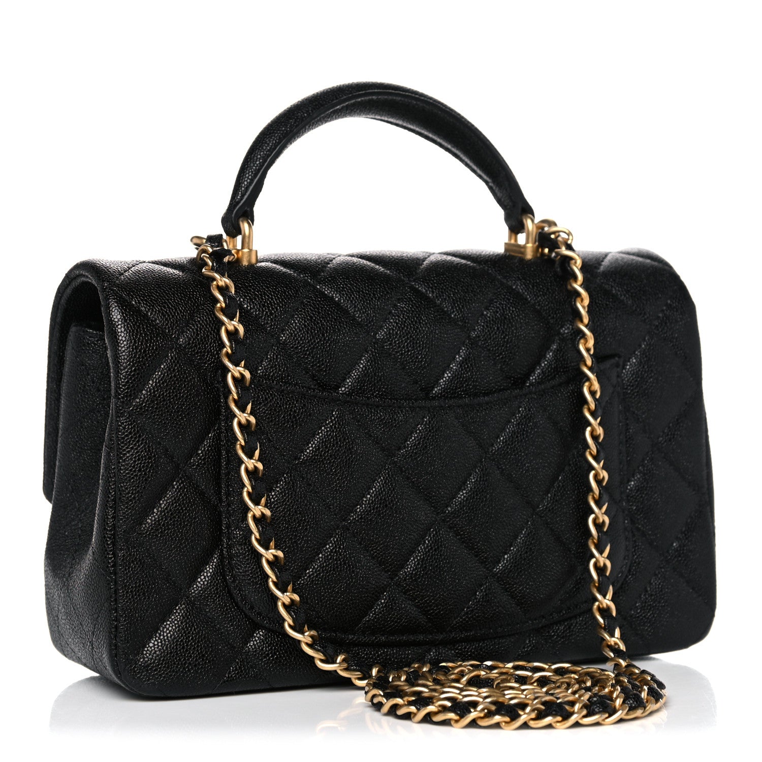 Chanel Caviar Quilted Mini Top Handle Rectangular Flap Black 3 of 10