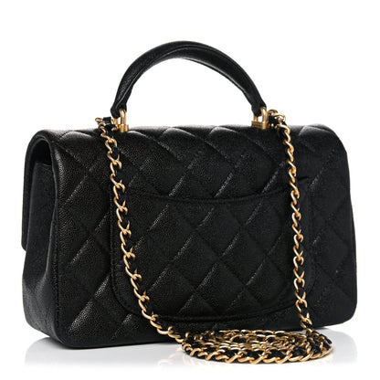 Chanel Caviar Quilted Mini Top Handle Rectangular Flap Black 3 of 10
