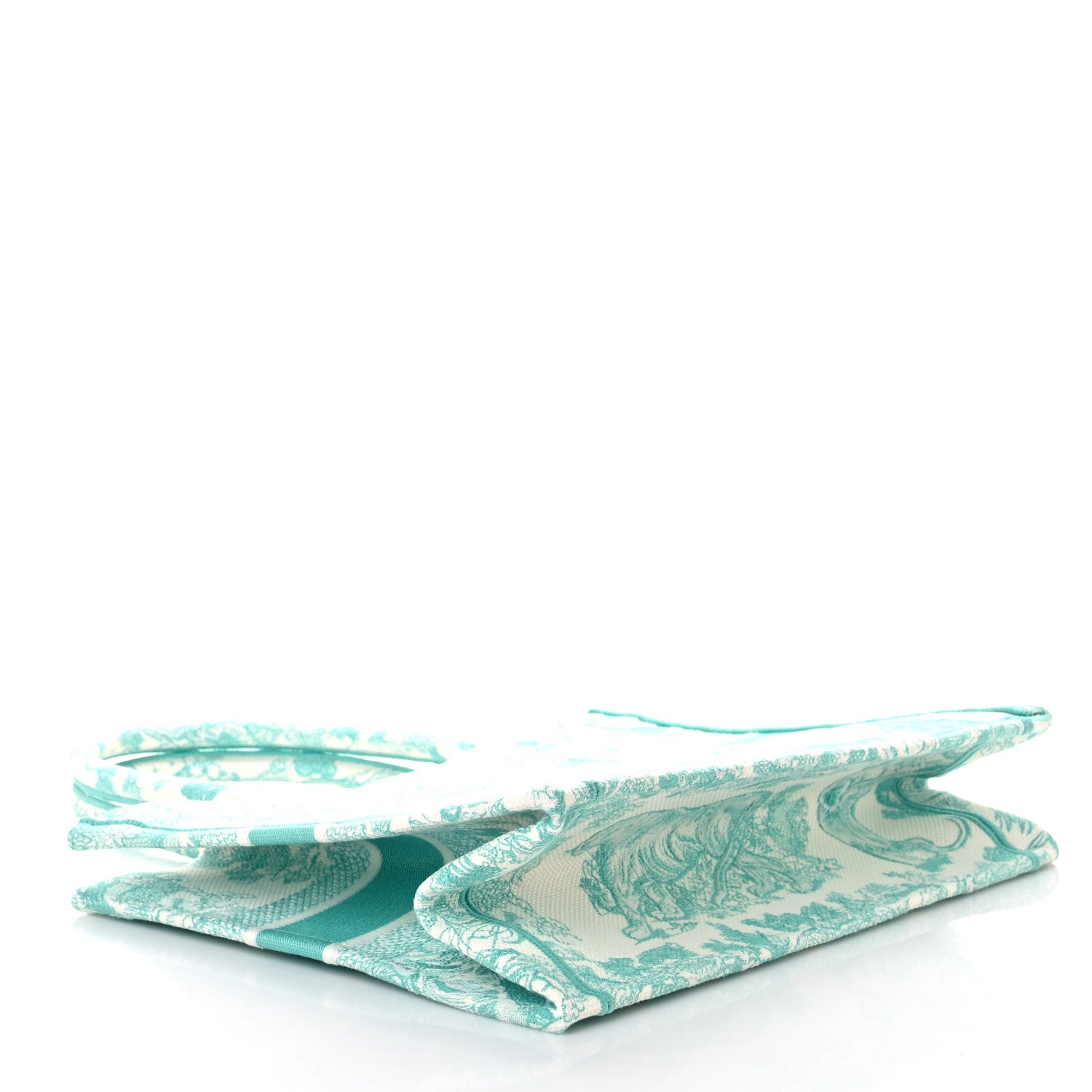 Christian Dior Canvas Embroidered Medium Dioriviera Toile De Jouy Book Tote Aquamarina 4 of 9