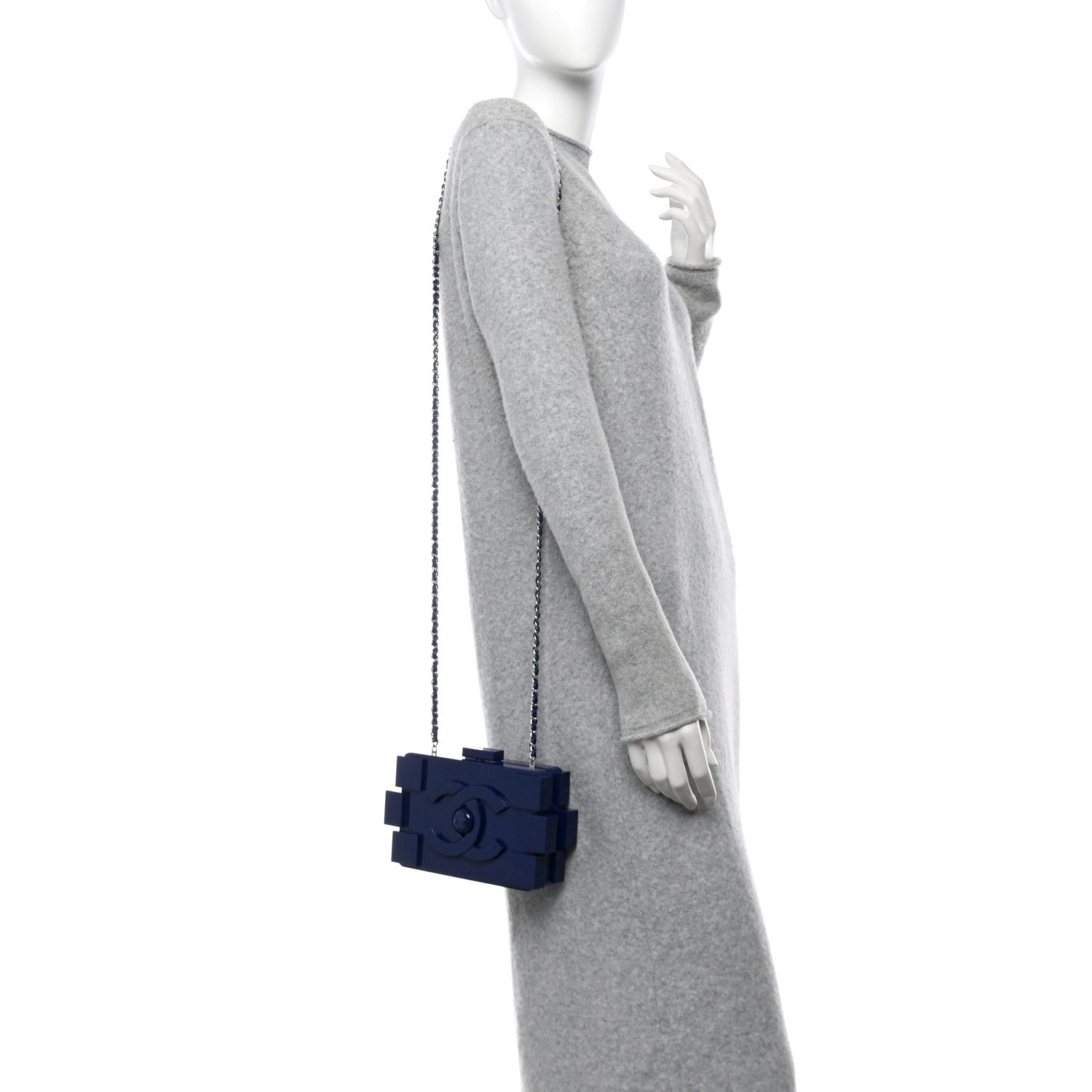 Chanel Plexiglass Boy Brick Lego Clutch Dark Blue 2 of 12