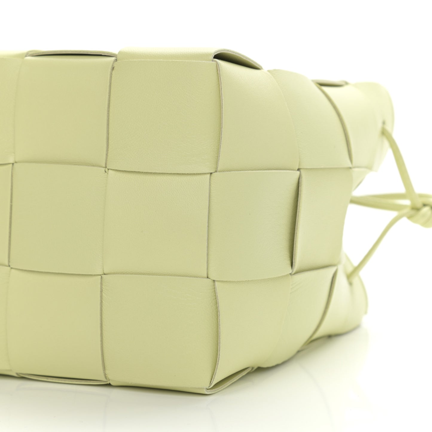 Nappa Maxi Intrecciato Cassette Bucket Bag Lemon Washed