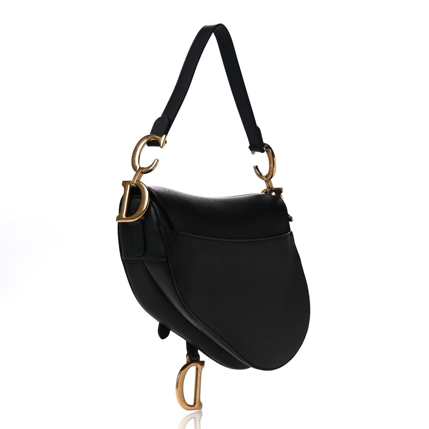 Christian Dior Grained Calfskin Saddle Bag Black 2 of 10