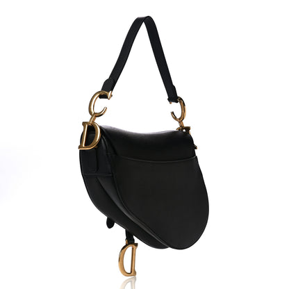 Christian Dior Grained Calfskin Saddle Bag Black 2 of 10