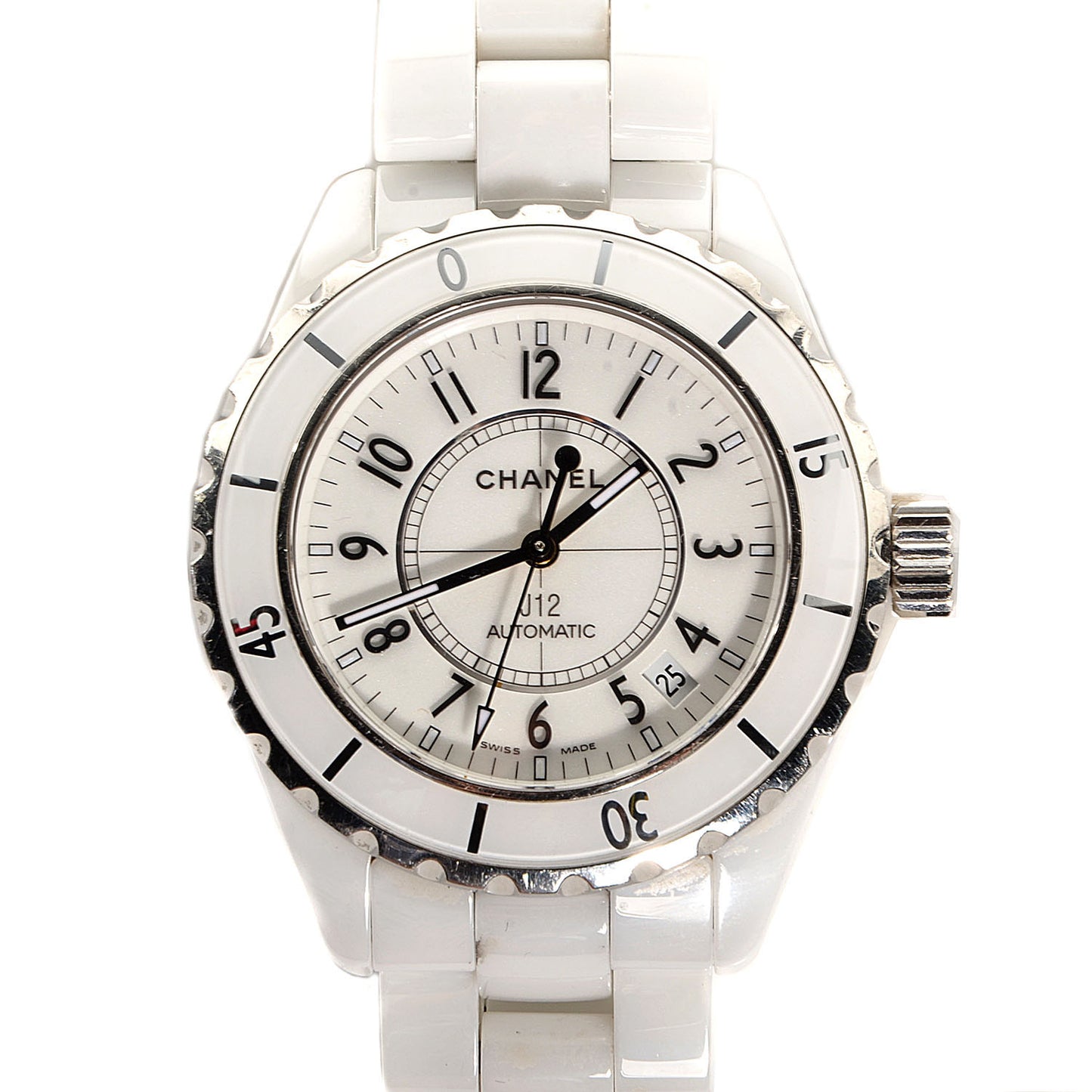 Stainless Steel Ceramic 38mm J12 Automatic Watch White