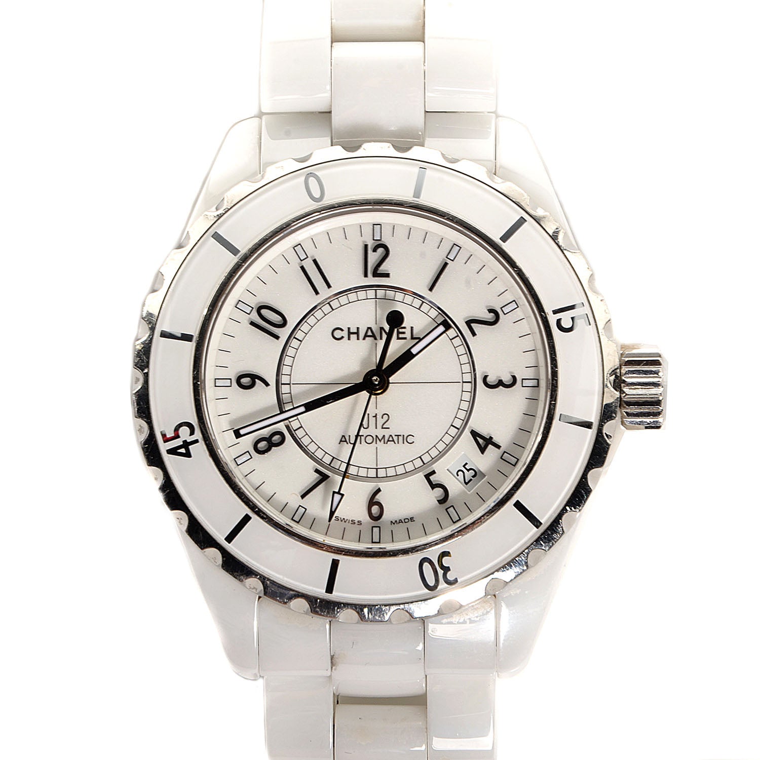 Chanel Stainless Steel Ceramic 38mm J12 Automatic Watch White 1 of 7