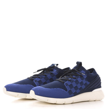 Louis Vuitton Knit Damier Fastlane Sneakers 10 Cobalt 3 of 8