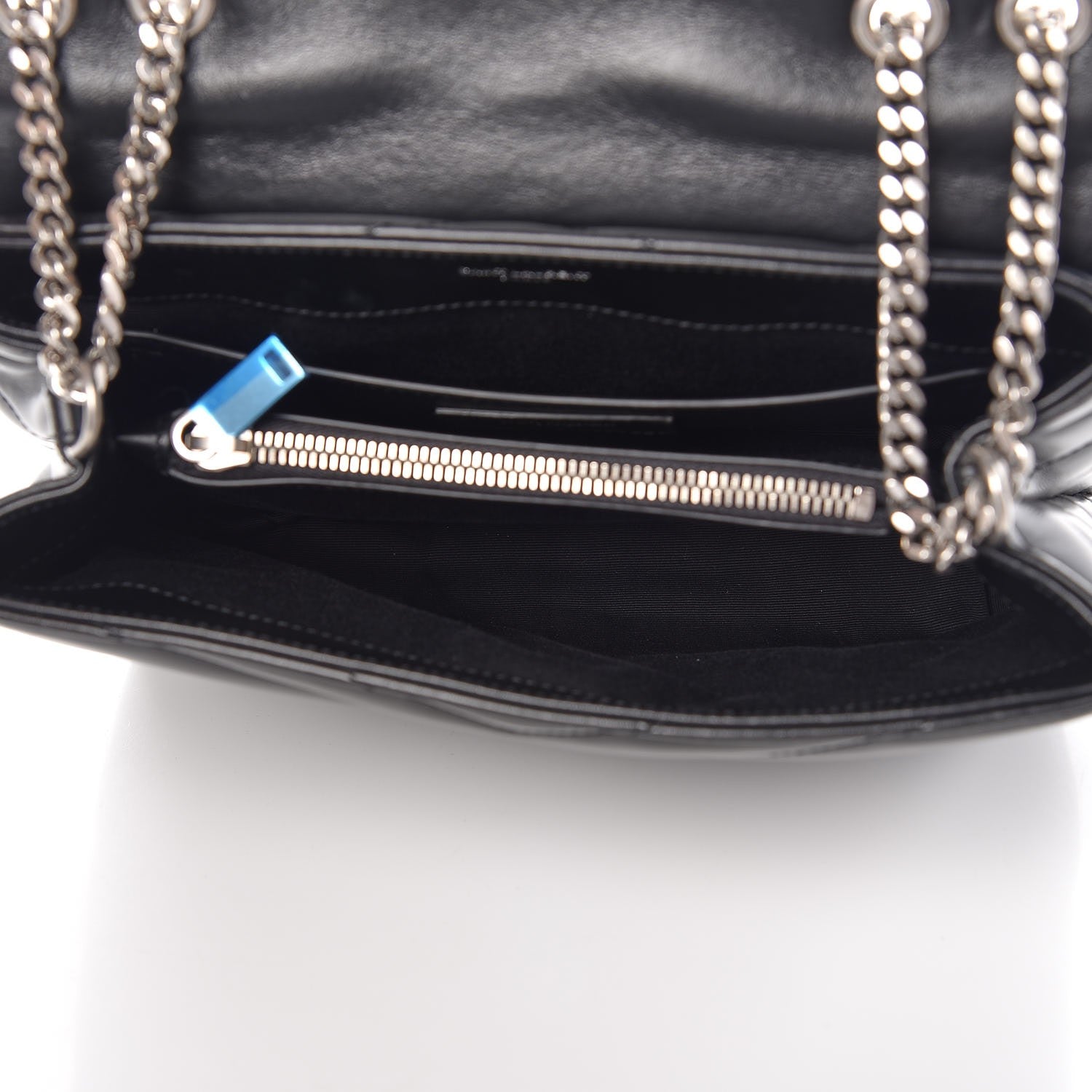 Saint Laurent Calfskin Y Quilted Monogram Small Loulou Chain Satchel Black 8 of 10