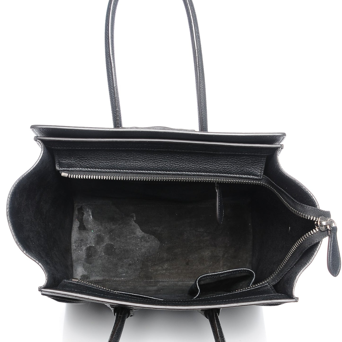Drummed Calfskin Micro Luggage Black