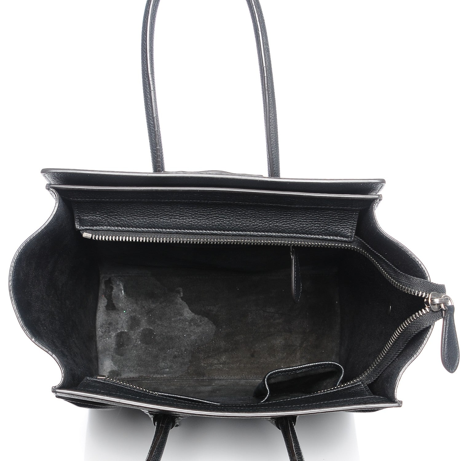 Celine Drummed Calfskin Micro Luggage Black 7 of 10