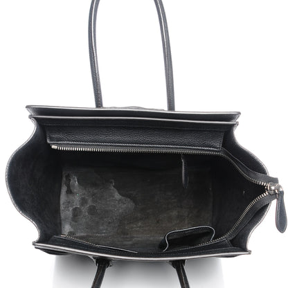 Celine Drummed Calfskin Micro Luggage Black 7 of 10