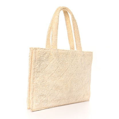 Chanel Terry Cotton CC Tote Black White 3 of 14