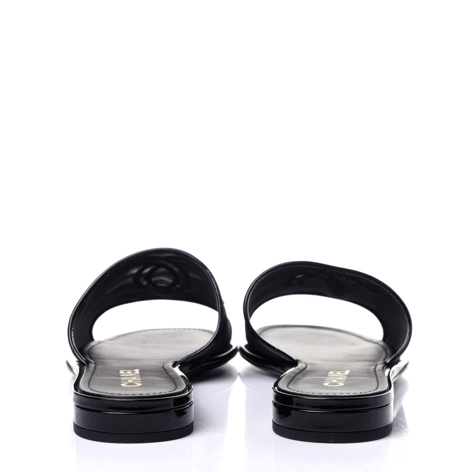 Chanel Mesh Patent Calfskin CC Mules 41 Black 5 of 8