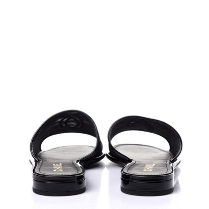 Chanel Mesh Patent Calfskin CC Mules 41 Black 5 of 8