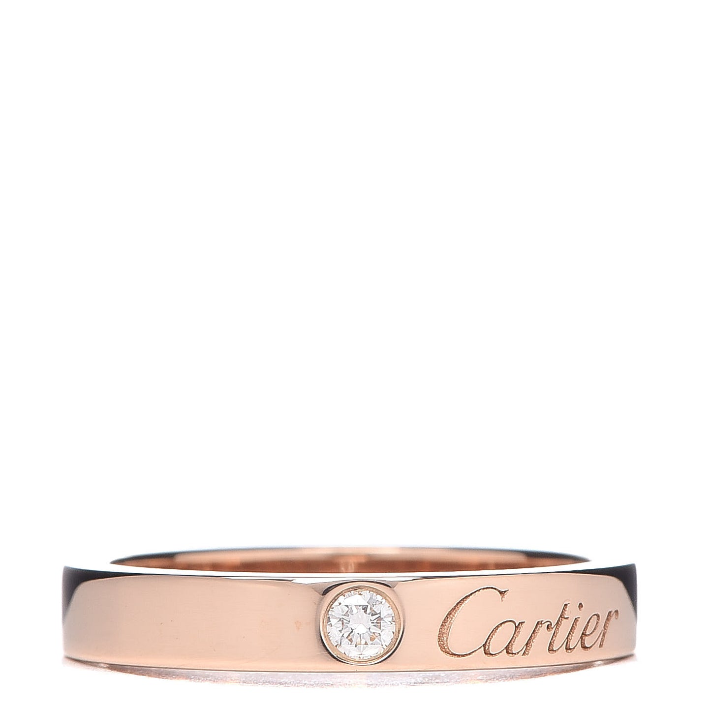 18K Pink Gold Diamond 4mm C De Wedding Band Ring 48 4.5