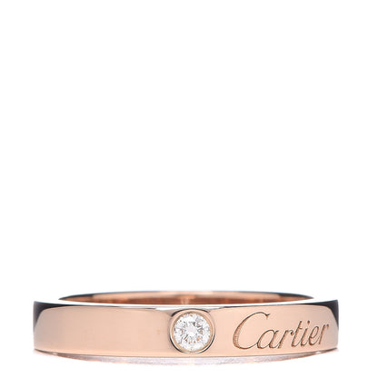 Cartier 18K Pink Gold Diamond 4mm C De Wedding Band Ring 48 4.5 1 of 5