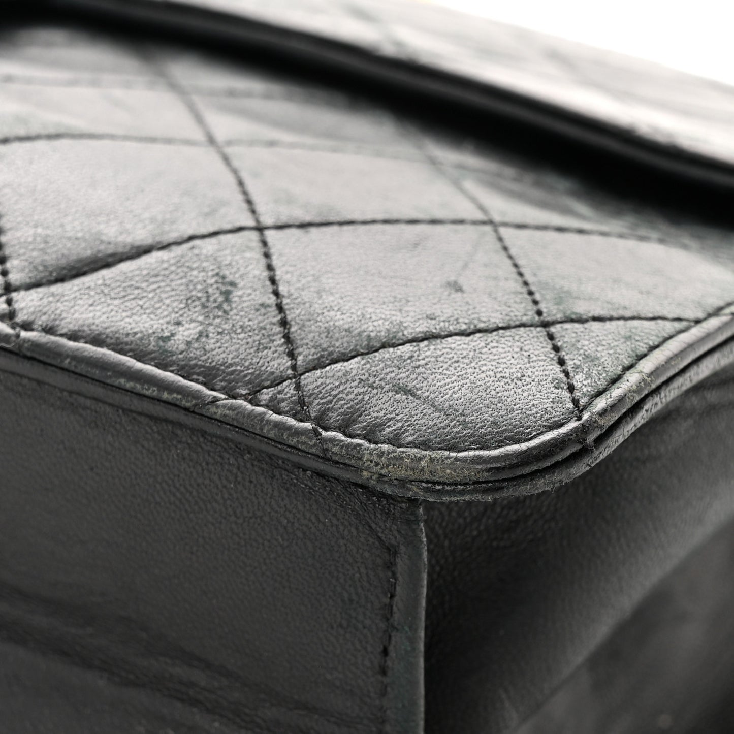Lambskin Quilted Jumbo Single Flap Black
