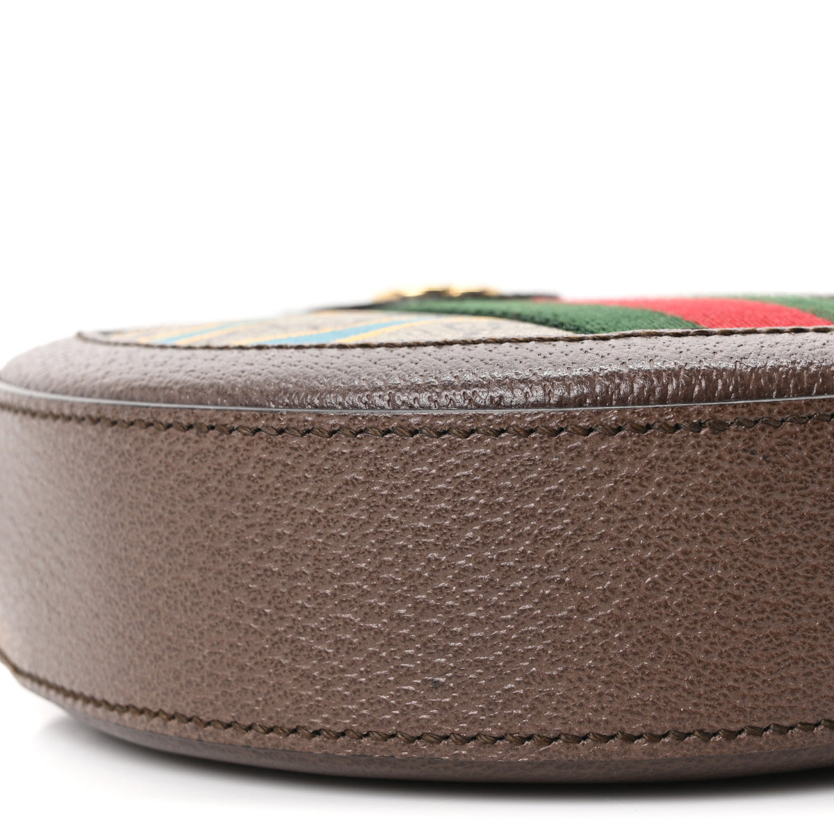 Gucci GG Supreme Monogram Equestrian Web Mini Ophidia Round Shoulder Bag Brown 8 of 9