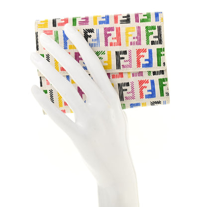 Fendi Zucchino Spalmati FF Multicolor Tri-fold Wallet White Multicolor 2 of 8