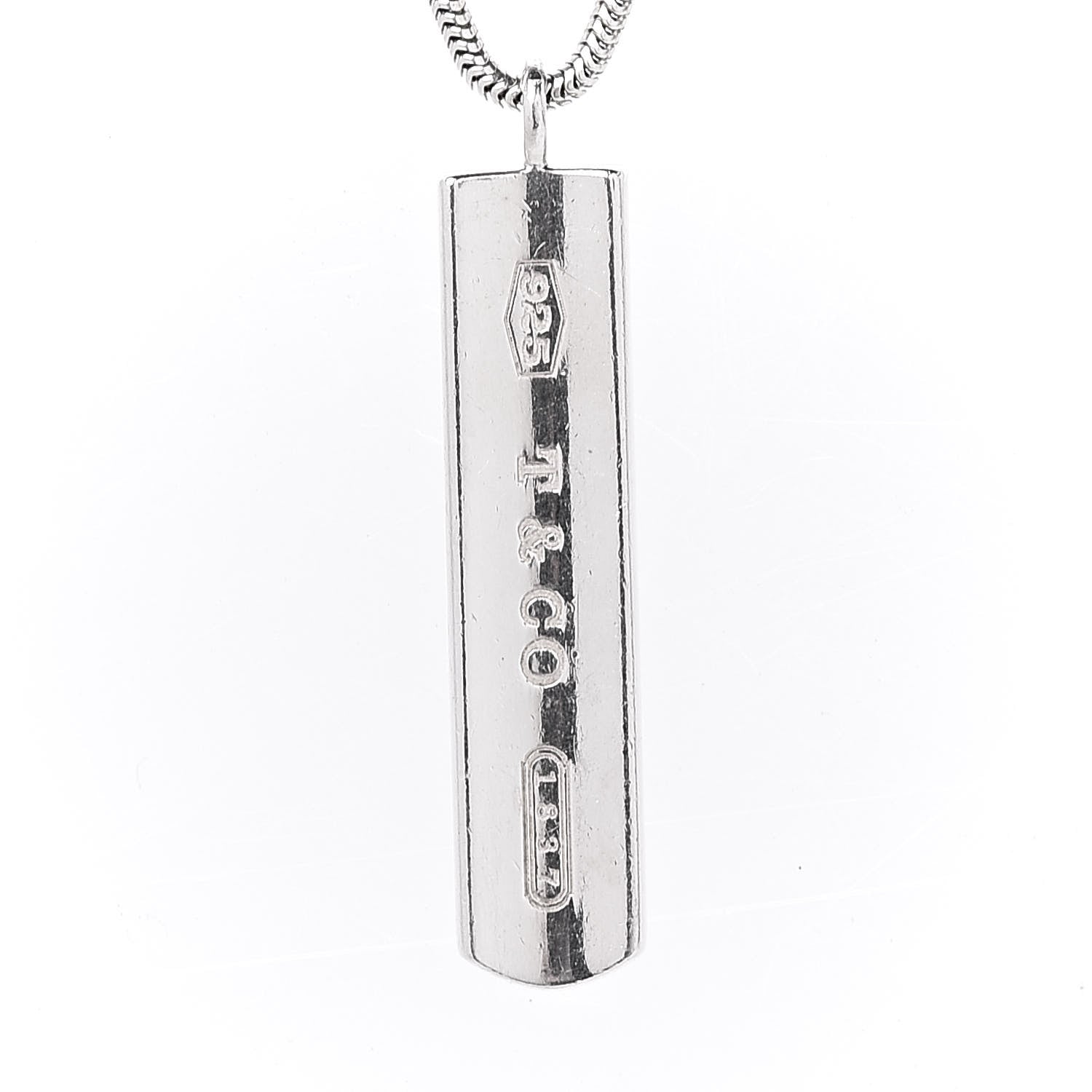 Tiffany Sterling Silver 1837 Bar Pendant Necklace 4 of 7