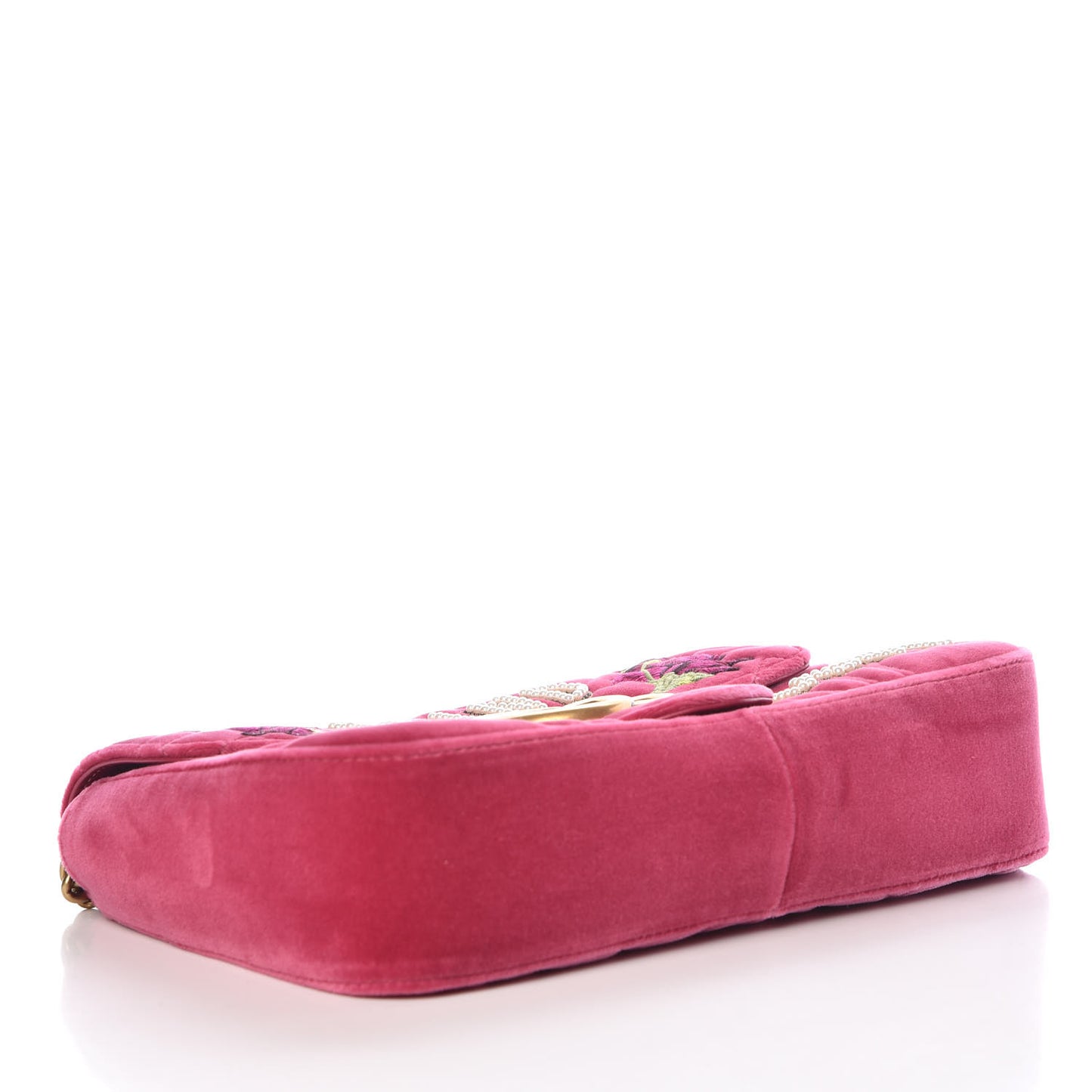 Velvet Matelasse Blind for Love Embroidered Medium GG Marmont Shoulder Bag Light Raspberry Rose Multicolor