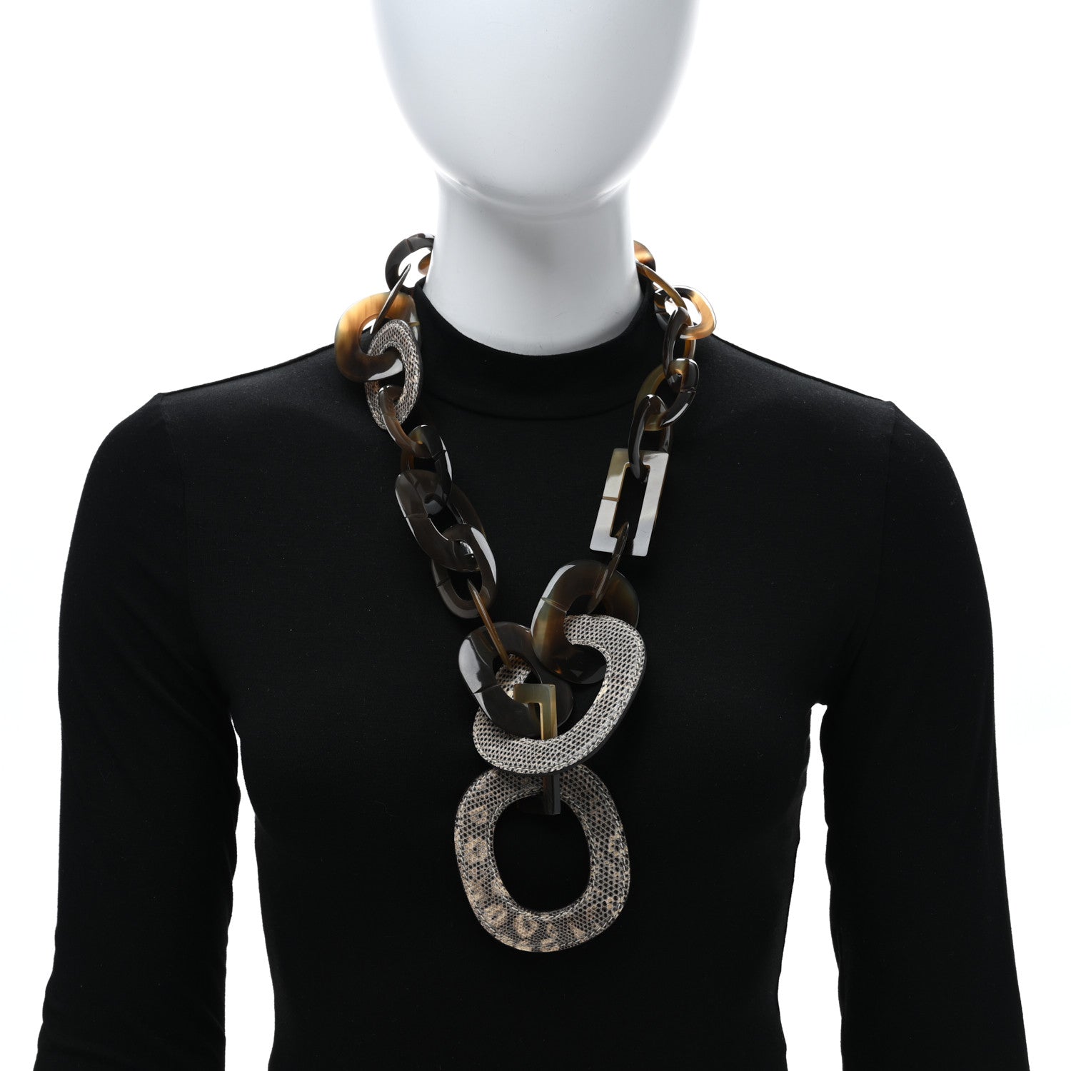 Hermes Buffalo Horn Lizard Isidore Necklace 2 of 4