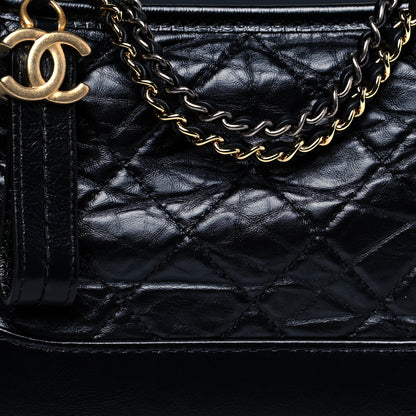 Chanel Aged Calfskin Quilted Small Gabrielle Hobo Black 8 of 11
