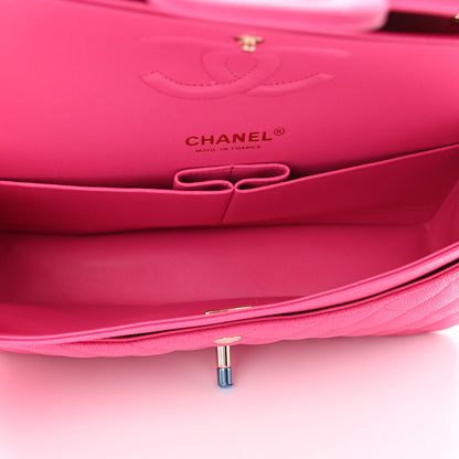 Chanel Caviar Quilted Medium Double Flap Dark Pink 4 of 9