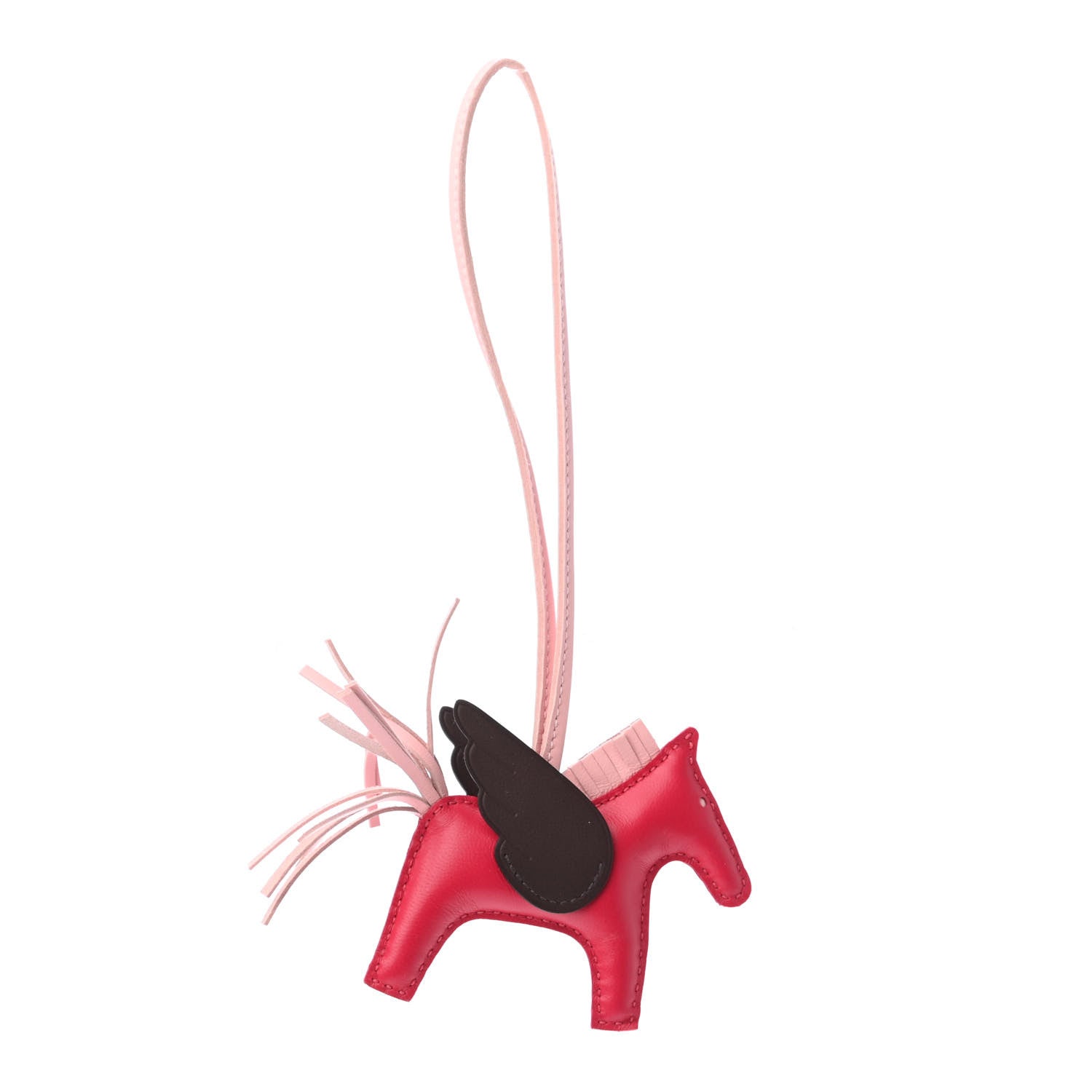 Hermes Milo Lambskin Grigri Rodeo Pegase Horse Bag Charm PM Framboise Rose Sakura Rouge Sellier 1 of 4