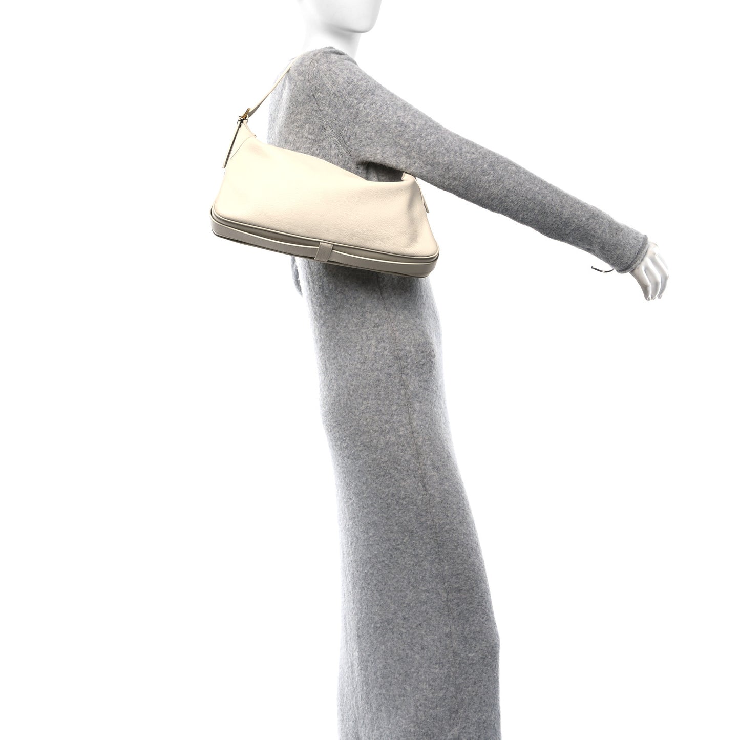 Supple Calfskin Medium Romy Shoulder Bag Rice