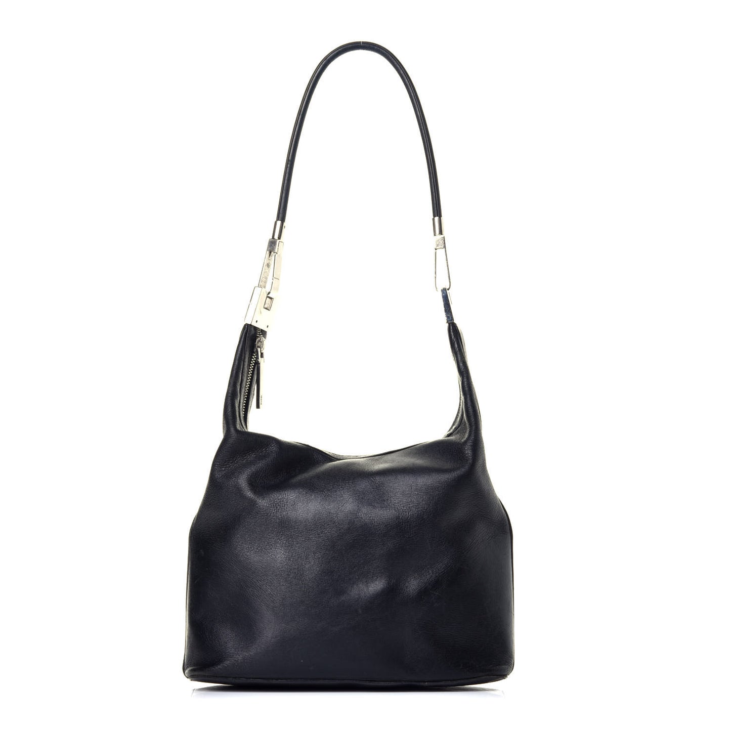 Calfskin GG Small Clasp Hobo Black