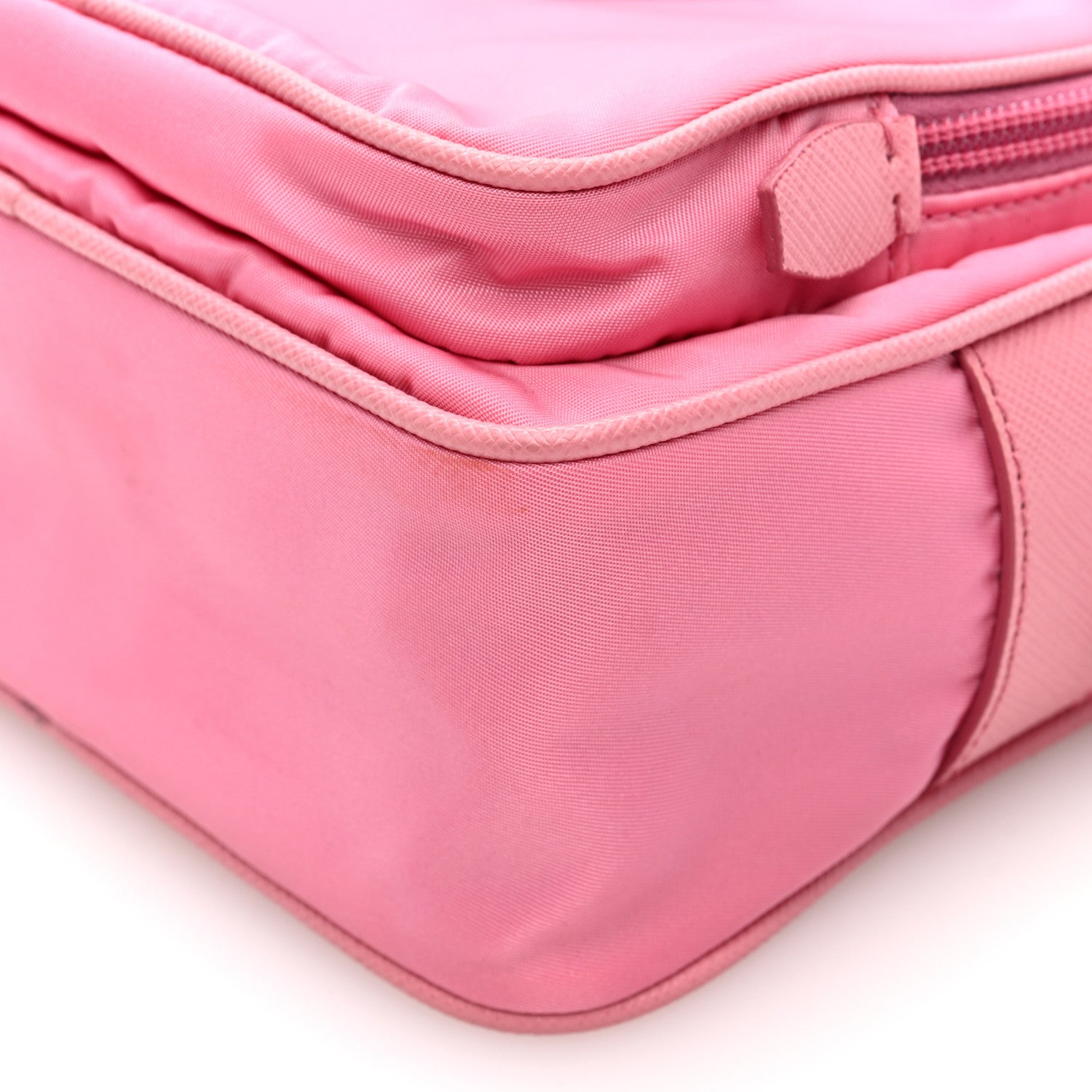 Prada Tessuto Nylon Saffiano Brique Crossbody Bag Re-Edition 2005 Begonia 9 of 9
