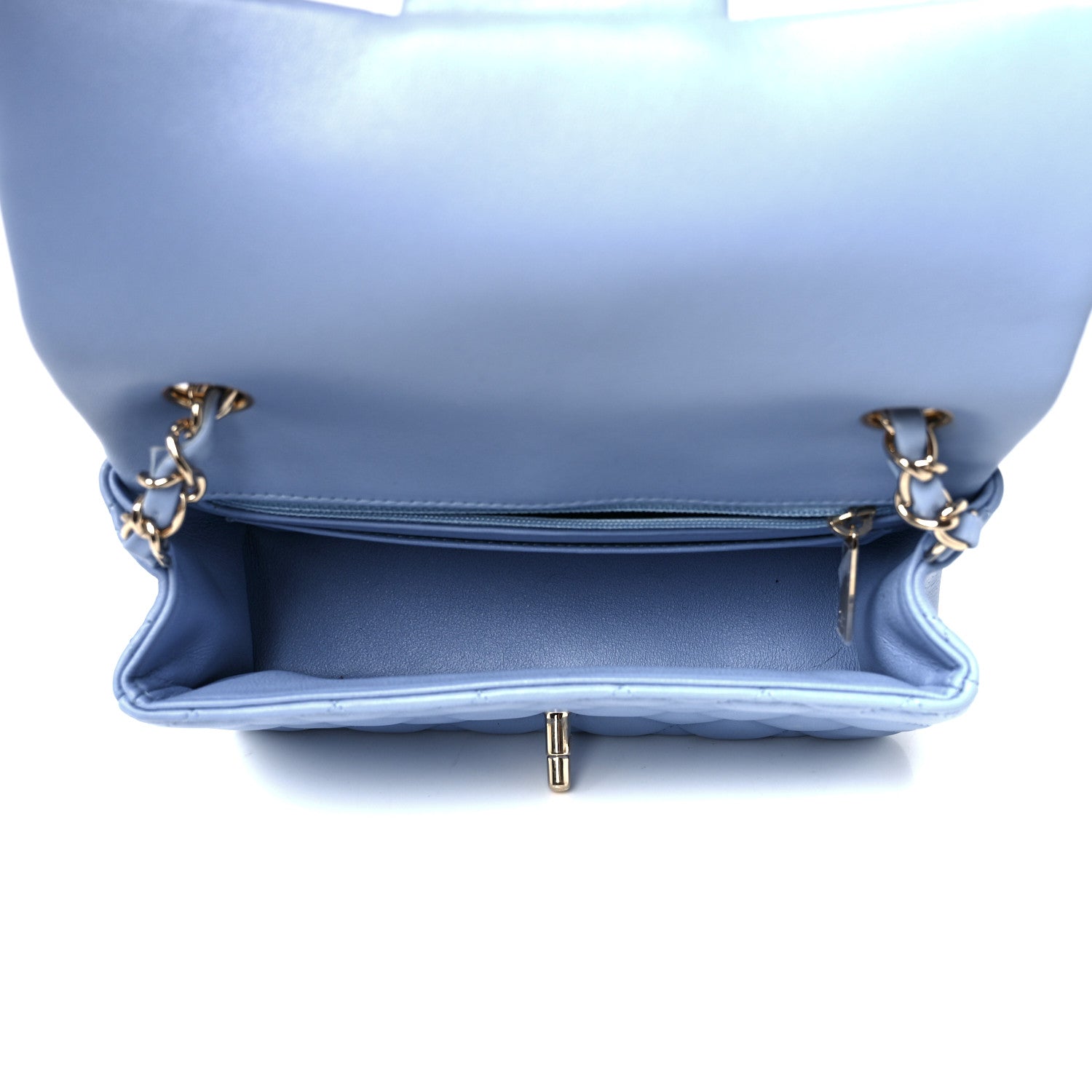 Chanel Lambskin Quilted Mini Rectangular Flap Light Blue 5 of 11