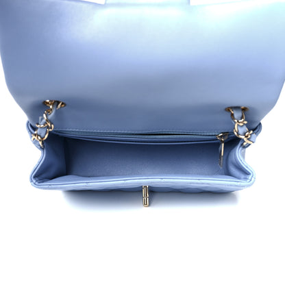 Chanel Lambskin Quilted Mini Rectangular Flap Light Blue 5 of 11