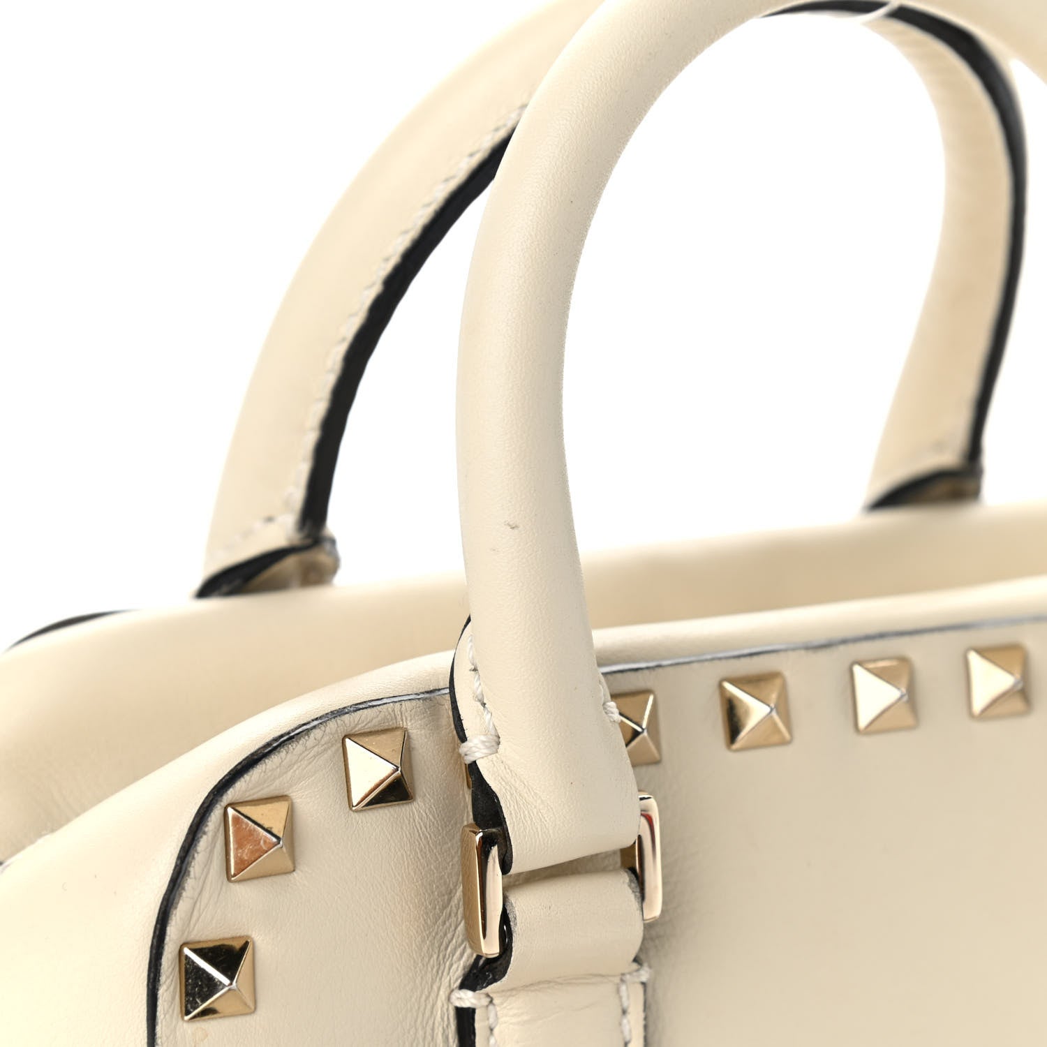 Valentino Garavani Calfskin Rockstud Top Handle Camera Crossbody Bag Ivory 11 of 12