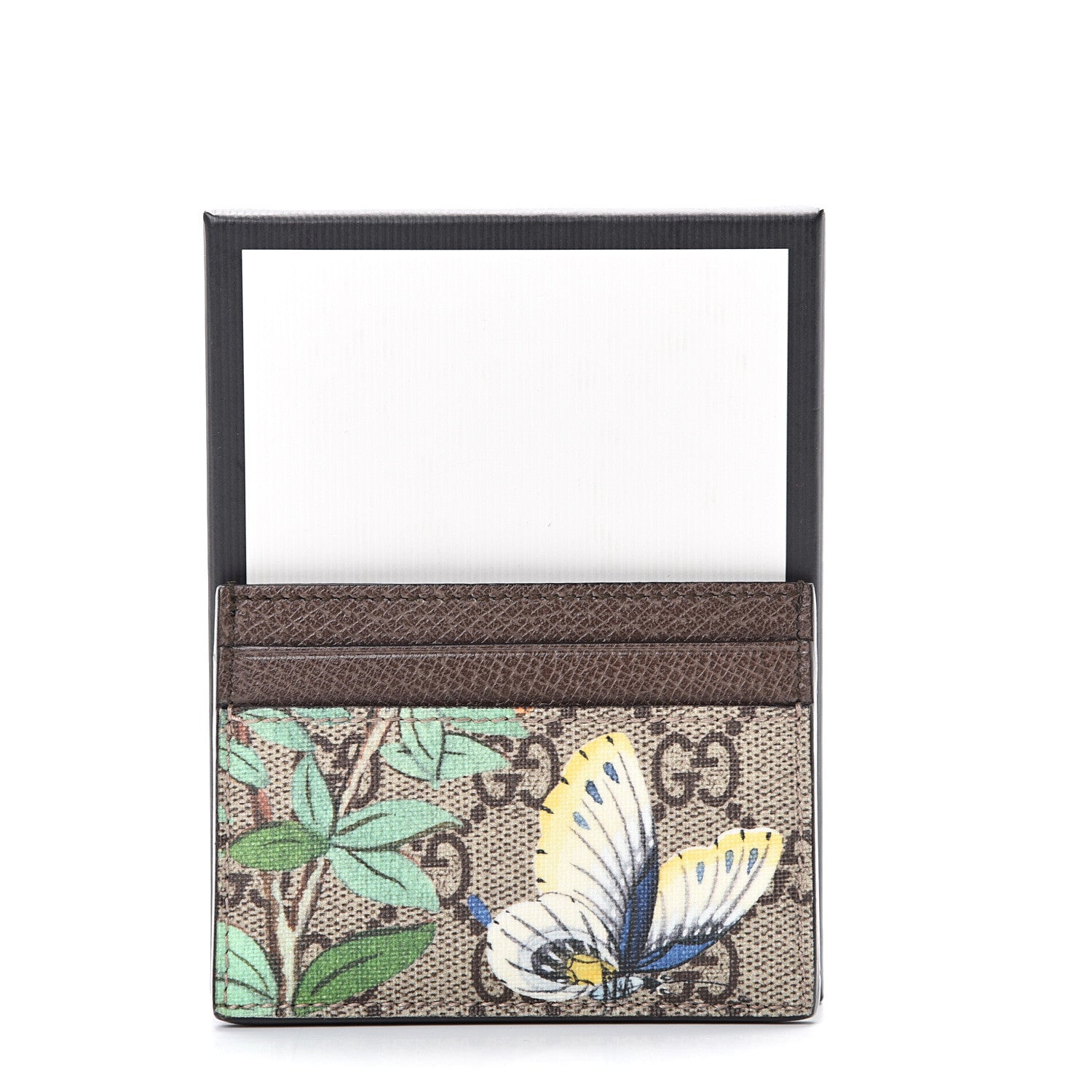 Gucci GG Supreme Monogram Tian Card Holder Beige Multicolor New Acero 8 of 8