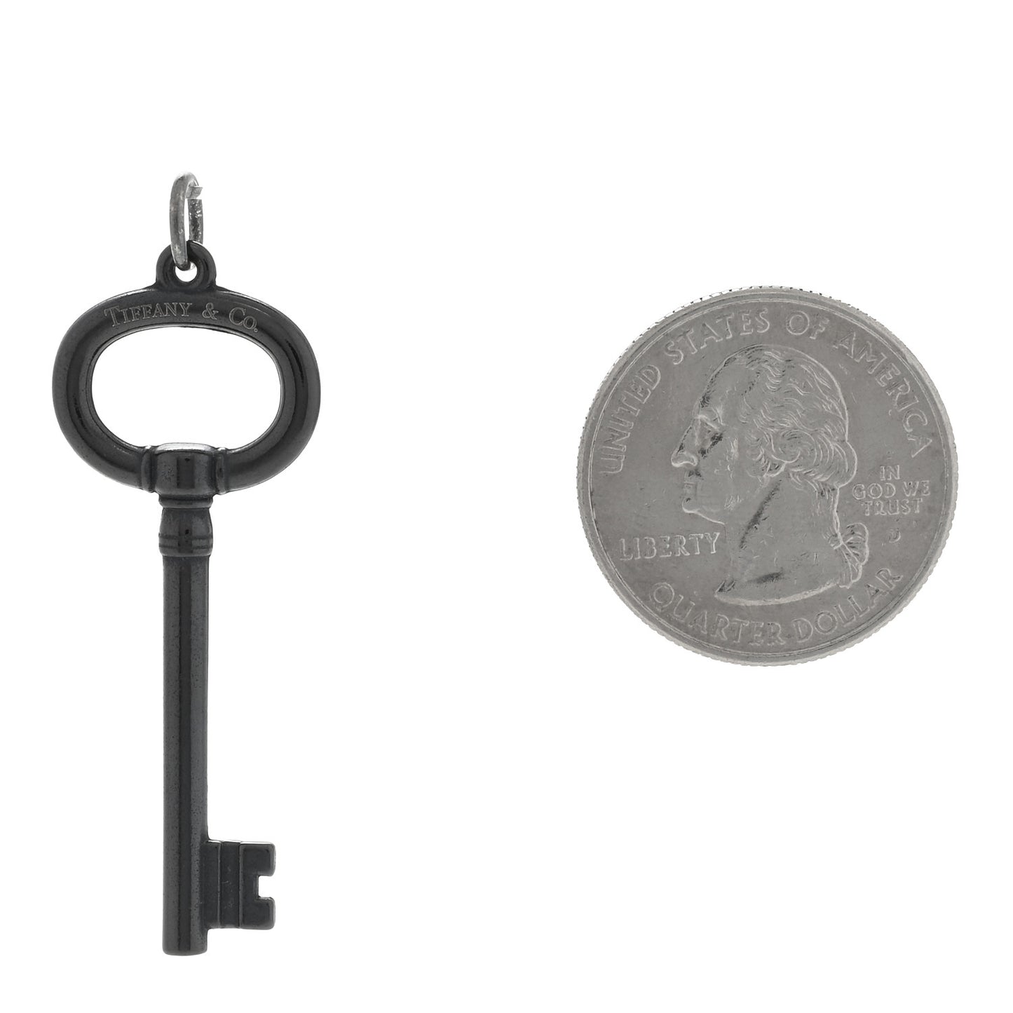 Black Titanium Oval Key Pendant