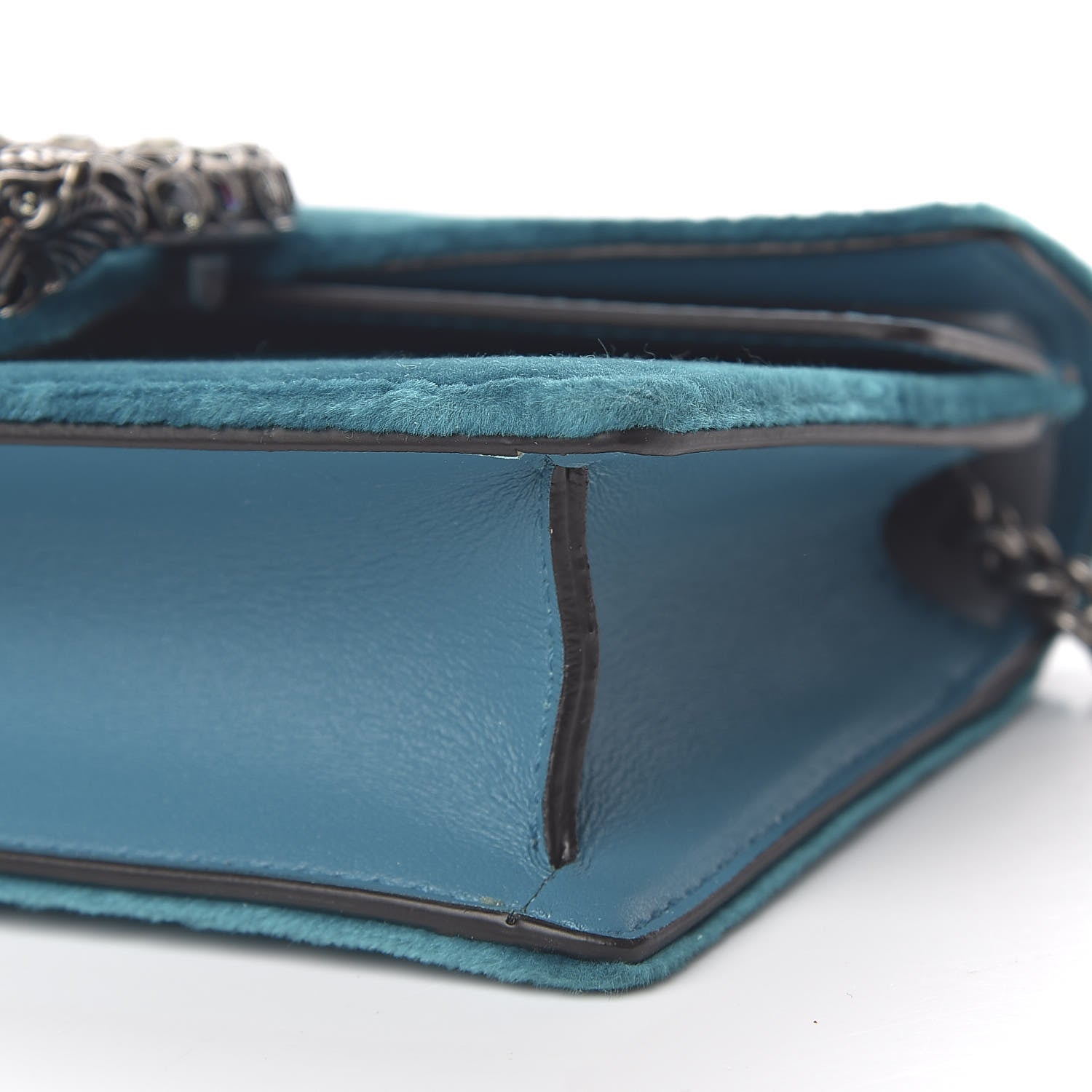 Gucci Velvet Super Mini Dionysus Shoulder Bag Pavone Cyan 8 of 11