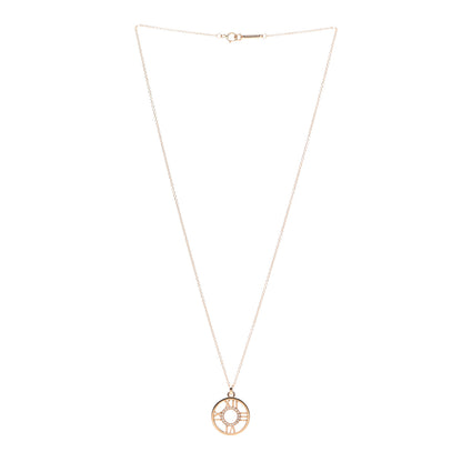 Tiffany 18K Rose Gold Diamond Small Atlas Open Pendant Necklace 3 of 6