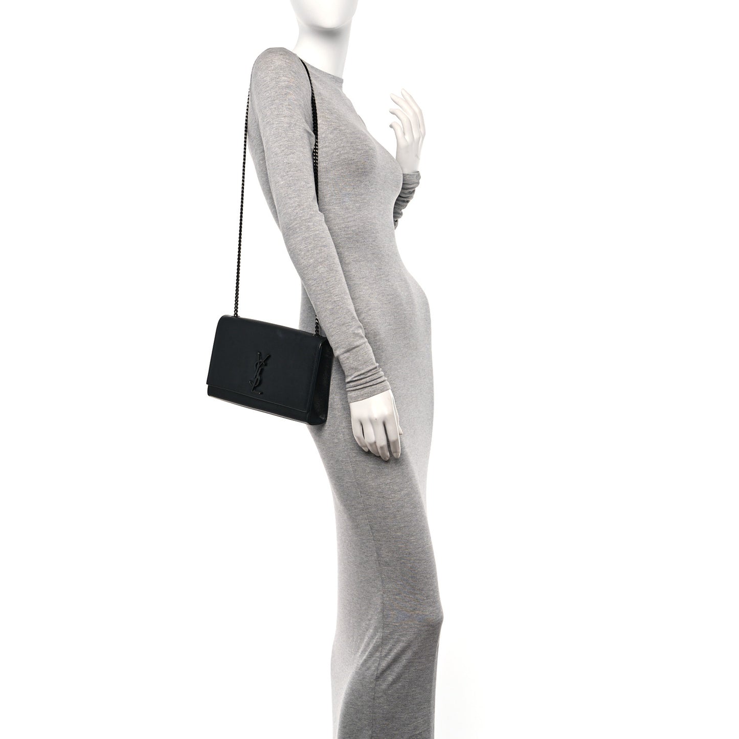 Grain De Poudre Medium Classic Monogram Monochrome Kate Satchel Black