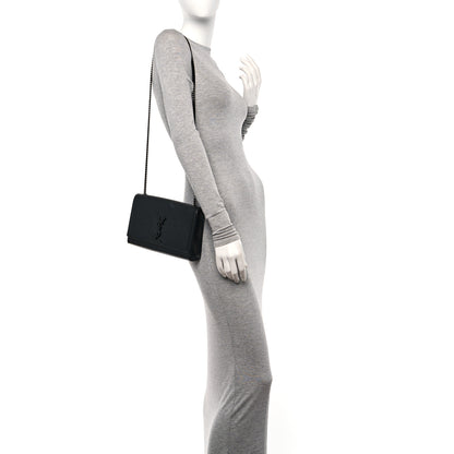 Saint Laurent Grain De Poudre Medium Classic Monogram Monochrome Kate Satchel Black 2 of 11
