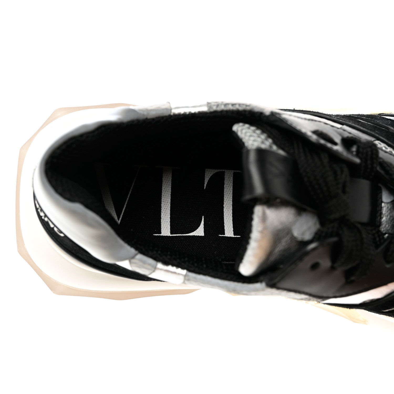 Valentino Garavani Calfskin Mesh Camo Womens Bounce Sneakers 37 Multicolor 7 of 8