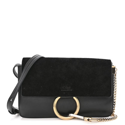 Chloe Suede Calfskin Small Faye Shoulder Bag Black 1 of 9
