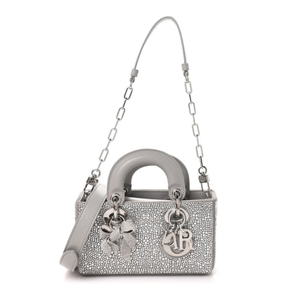 Christian Dior Lambskin Crystal Embroidered Mini Lady D-Joy Argent 1 of 10