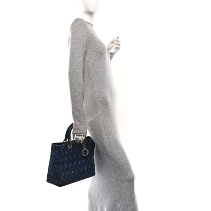 Christian Dior Lambskin Cannage Large Lady Dior Royal Blue 2 of 11