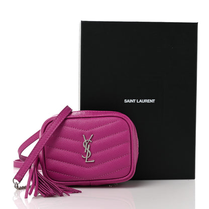 Saint Laurent Grain De Poudre Matelasse Monogram Baby Lou Camera Bag Electric Fuxia 10 of 10