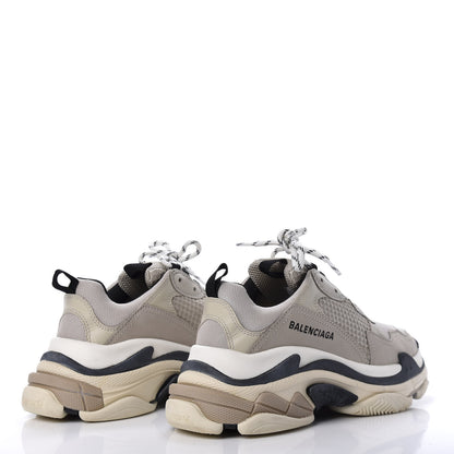 Balenciaga Fabric Mesh Womens Triple S Sneakers 38 Beige Black 4 of 7