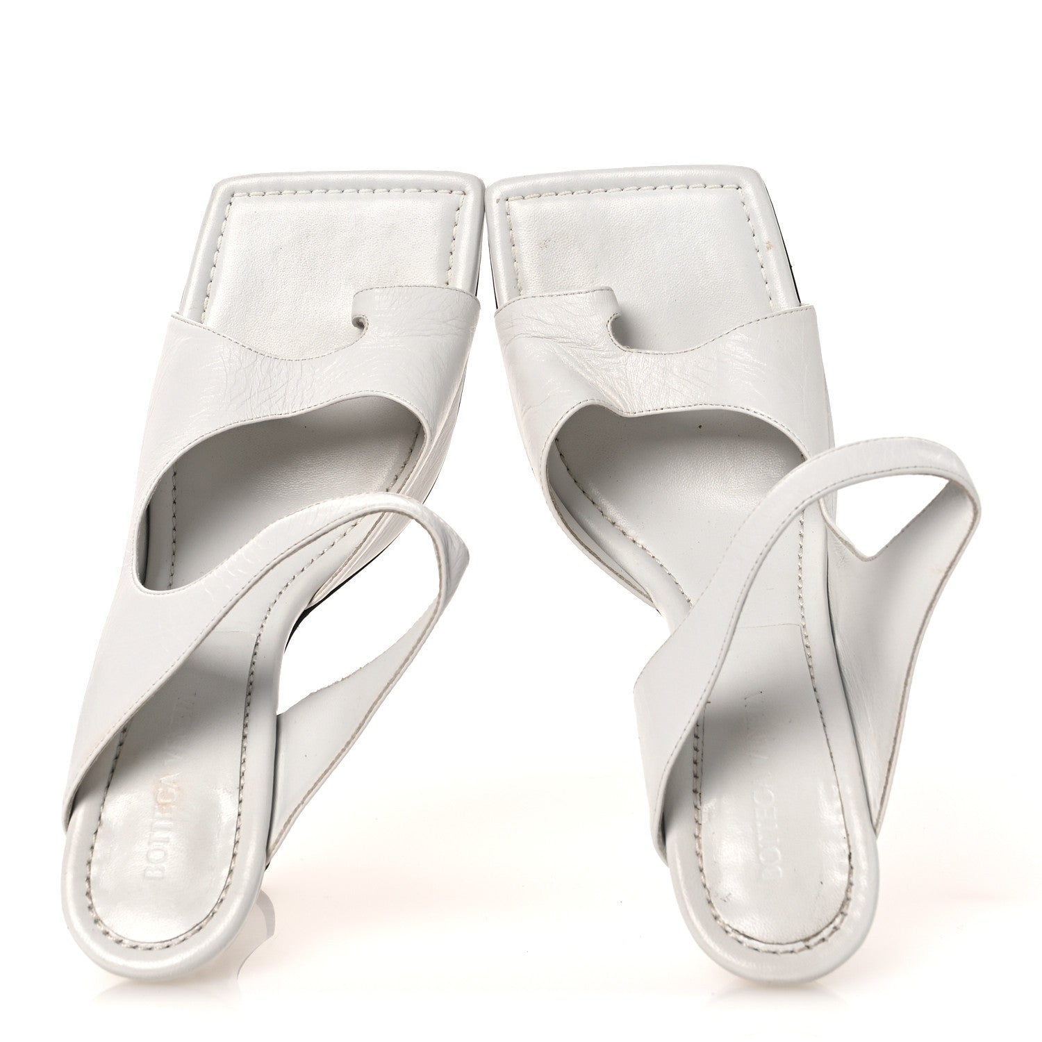 Bottega Veneta Nappa Crunch Lux Sandals 40.5 Optic White 2 of 12