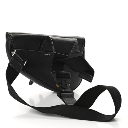 Christian Dior X SHAWN STUSSY Grained Calfskin Bee Saddle Bag Black 2 of 9