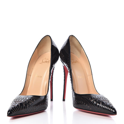 Christian Louboutin Patent Suede Burma Laser Cut Kristali 120 Pumps 39 Black 5 of 11