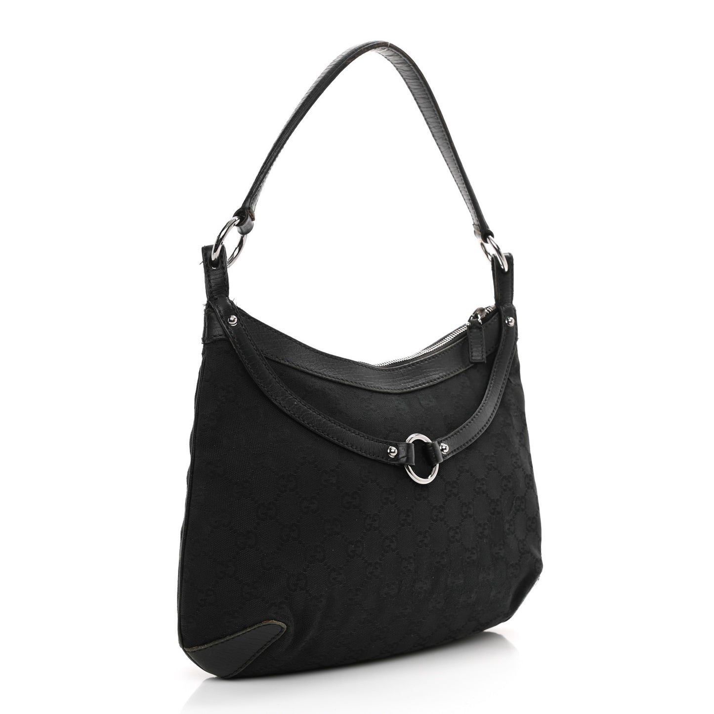 Monogram Horsebit Hobo Black
